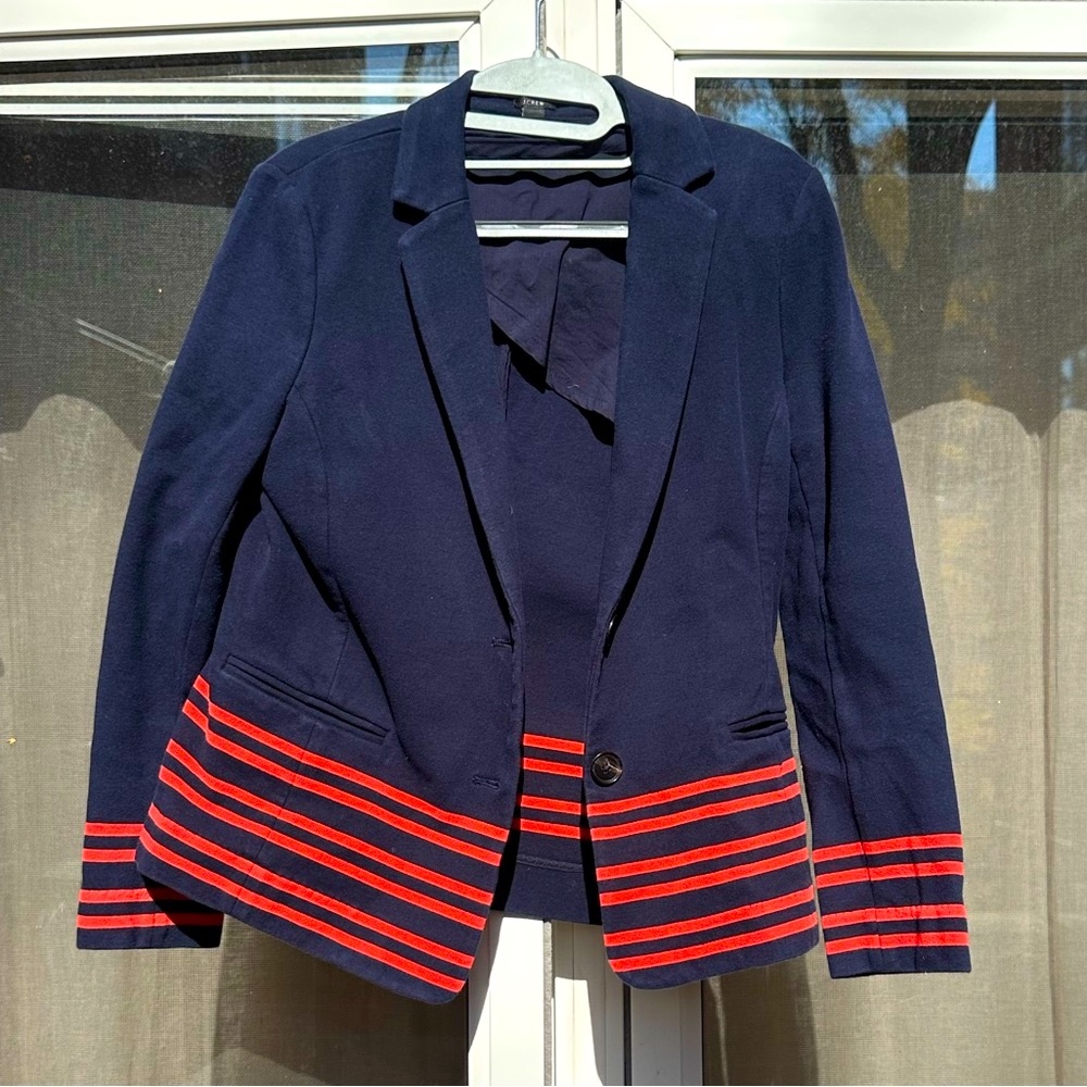 J Crew nautical stripe blazer